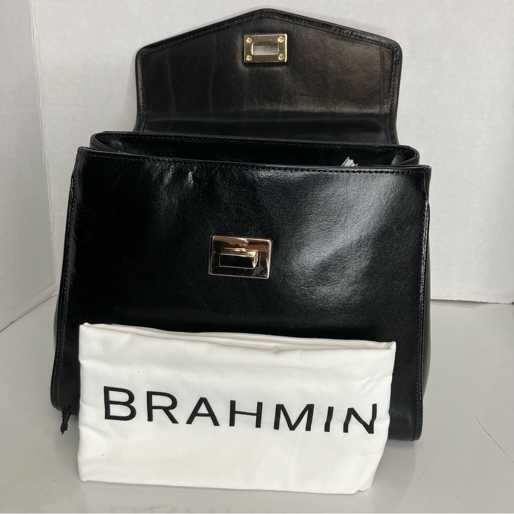 Brahmin Rene Black Hillside Genuine Leather Crossbody Purse - Picture 4 of 10